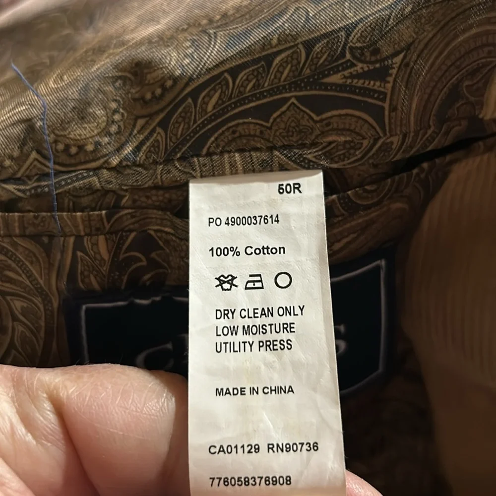 Chaps Men's Tan Corduroy Sport Coat